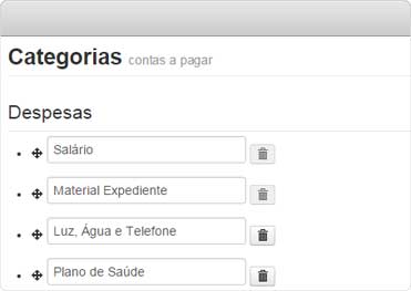 Categorias de contas